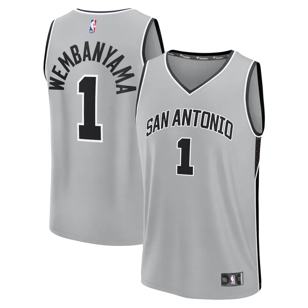 Silver Victor Wembamyana youth jersey by fanatics in S-XL