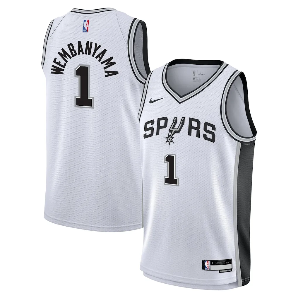 White Victor Wembanyama Youth Jersey by Fanatics